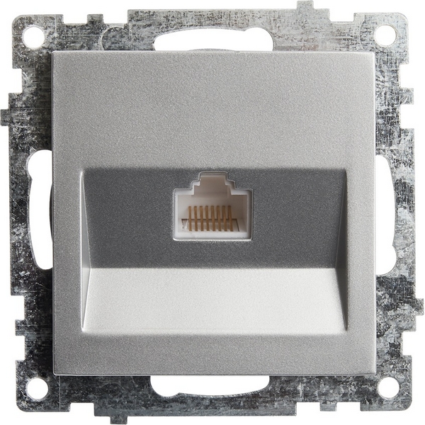 

Розетка Ethernet RJ-45 (серебро) Stekker Катрин 39585, Катрин 39585