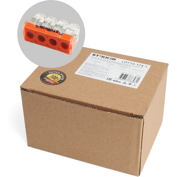 Изображение товара Клемма пружинная 4-х проводная Stekker 39872