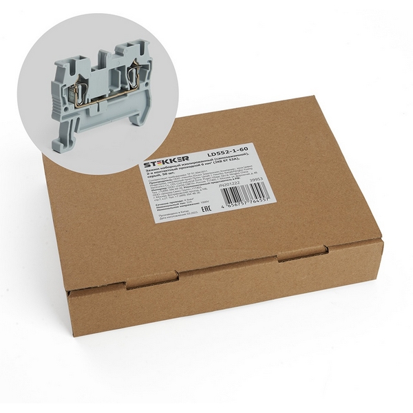 Изображение товара Зажим пружинный 2-х проводной проходной ЗНИ 6 мм2 Stekker 39953