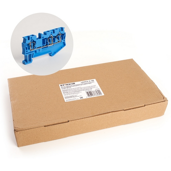 Изображение товара Зажим пружинный 3-х проводной проходной ЗНИ 4 мм2 Stekker 39970 для электромонтажа