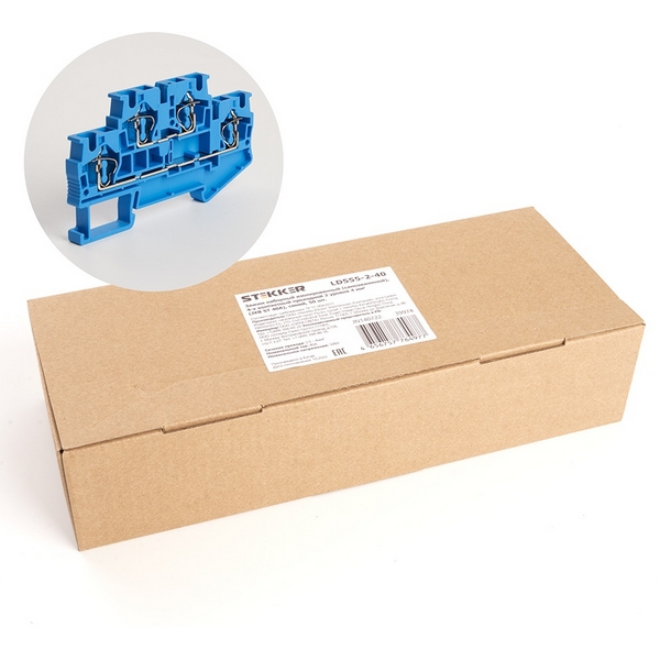 Изображение товара Зажим пружинный 4-х проводной проходной ЗНИ 2 уровня ЗНИ 4 мм2 Stekker 39974