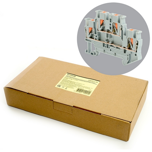 Изображение товара Зажим пружинный 4-х проводной проходной Stekker 49247 надежное соединение