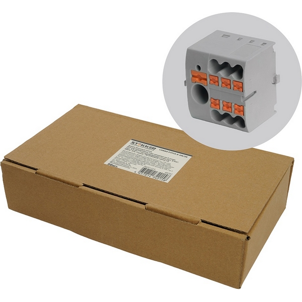 Изображение товара Зажим блочный на 6 точек Stekker 49747 для электропроводки