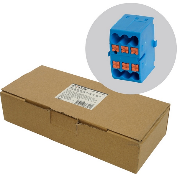 Изображение товара Зажим блочный на 6 точек Stekker 49750 для безопасных электрических соединений