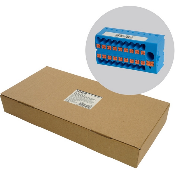 

Зажим блочный на 18 точек Stekker 49755, Синий, 49755