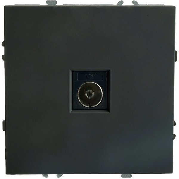 

ТВ-розетка (черный уголь, soft touch) Stekker Эмили 49849, Эмили 49849