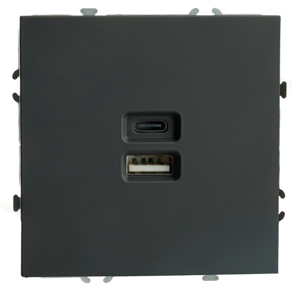 

Розетка USB Type A+С (черный) Stekker Эмили 49853, Эмили 49853
