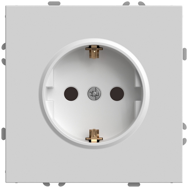 

Розетка с заземлением и шторками (белый фарфор, soft touch) Stekker Эмили 49880, Эмили 49880