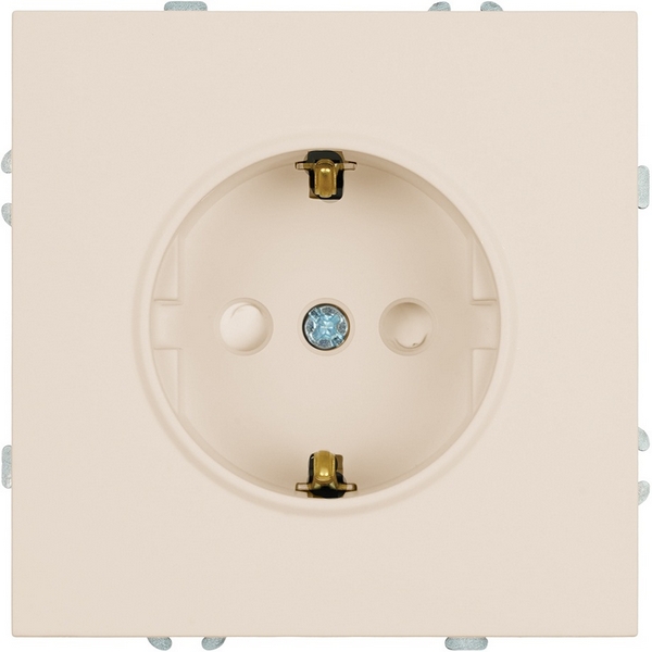 

Розетка с заземлением и шторками (кашемир, soft touch) Stekker Эмили 49906, Кремовый, Эмили 49906