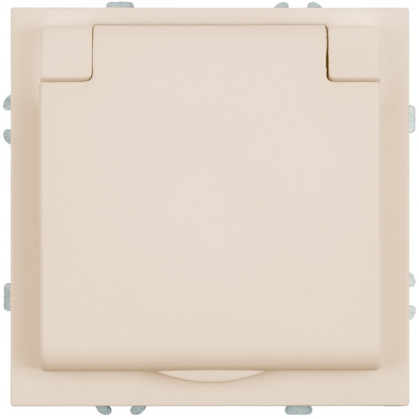 

Розетка с заземлением с защитной крышкой (кашемир, soft touch) Stekker Эмили 49907, Кремовый, Эмили 49907