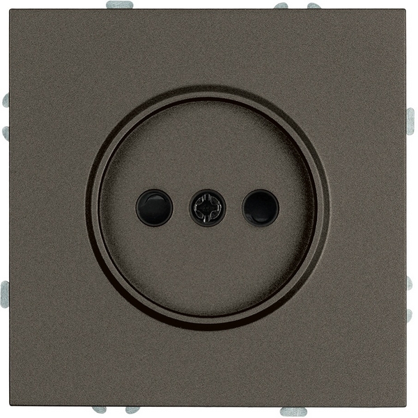 

Розетка без заземления со шторками (антрацит, soft touch) Stekker Эмили 49928, Серый, Эмили 49928