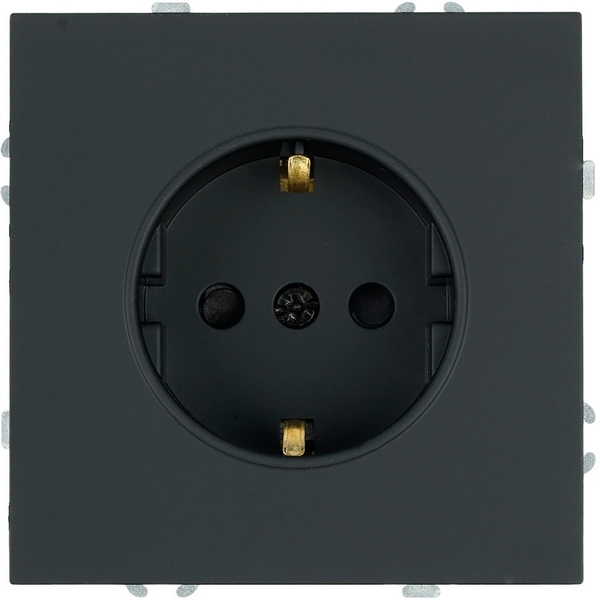 

Розетка с заземлением и шторками (черный уголь, soft touch) Stekker Эмили 50251, Эмили 50251