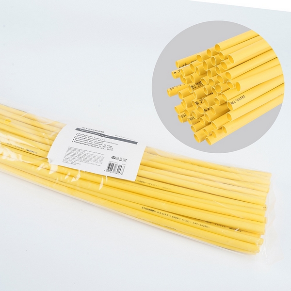 Изображение товара Трубка термоусадочная 5,0/2,5 мм длина 100 см. (желтый) Stekker 50265