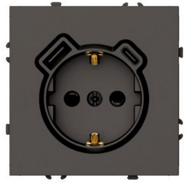 

Розетка с заземлением и шторками с USB Type A+С (антрацит, soft touch) Stekker Эмили 50361, Серый, Эмили 50361