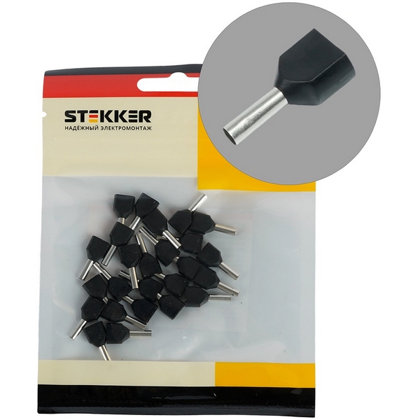 Изображение товара Наконечник штыревой втулочный изолированный 25 шт Stekker 50403