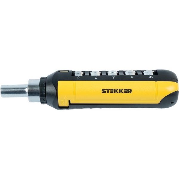 

Отвертка реверсивная с битами 15 предметов Stekker 50407, 50407