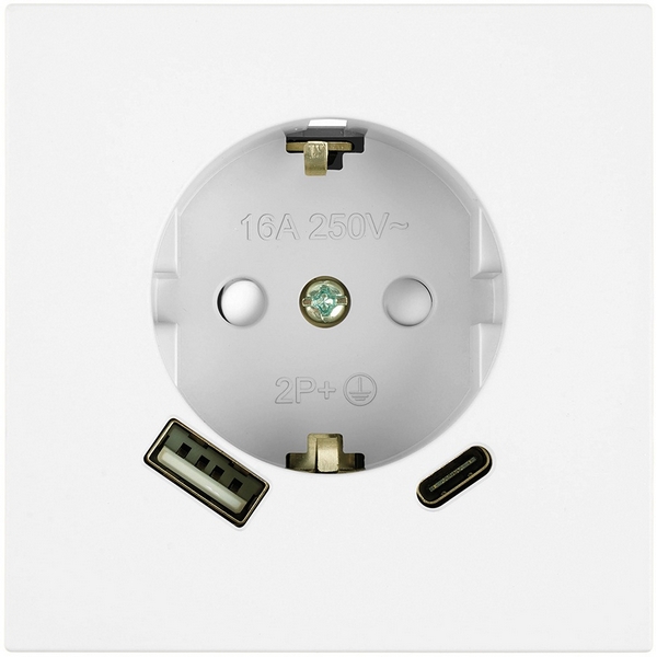 Изображение товара Розетка 1-местная з/ш с/з 16А + USB + Type C (механизм) 250В 20W RST16-3119-01 белая магнолия Stekker Мия 50438 Изображение товара Розетка 1-местная з/ш с/з 16А + USB + Type C (механизм) 250В 20W RST16-3119-01 белая магнолия Stekker Мия 50438