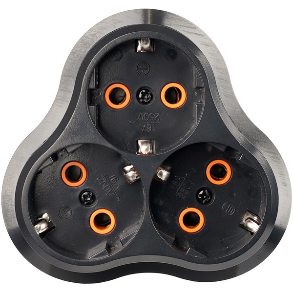 Изображение товара Разветвитель сетевой 3-местный с/з ADP16-23-21, 250V 16A ABS пластик, черный Stekker 50682 Изображение товара Разветвитель сетевой 3-местный с/з ADP16-23-21, 250V 16A ABS пластик, черный Stekker 50682