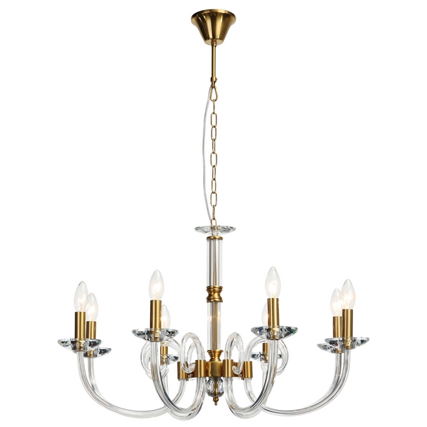 

Подвесная люстра хрустальная Stilfort Glass 1050/03/08P, Золото, Glass 1050/03/08P