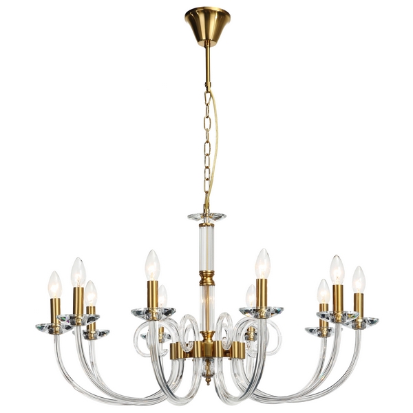

Подвесная люстра хрустальная Stilfort Glass 1050/03/10P, Золото, Glass 1050/03/10P
