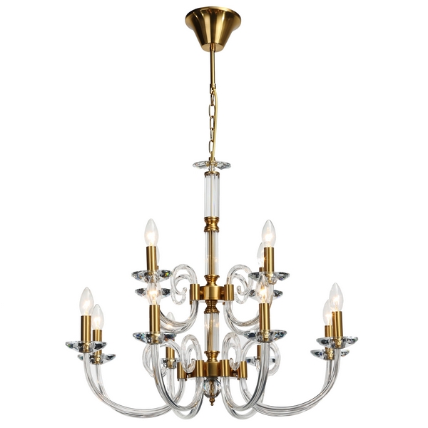 

Подвесная люстра хрустальная Stilfort Glass 1050/03/12P, Золото, Glass 1050/03/12P