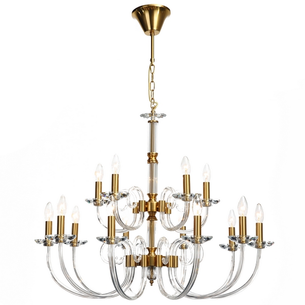 

Подвесная люстра хрустальная Stilfort Glass 1050/03/15P, Золото, Glass 1050/03/15P
