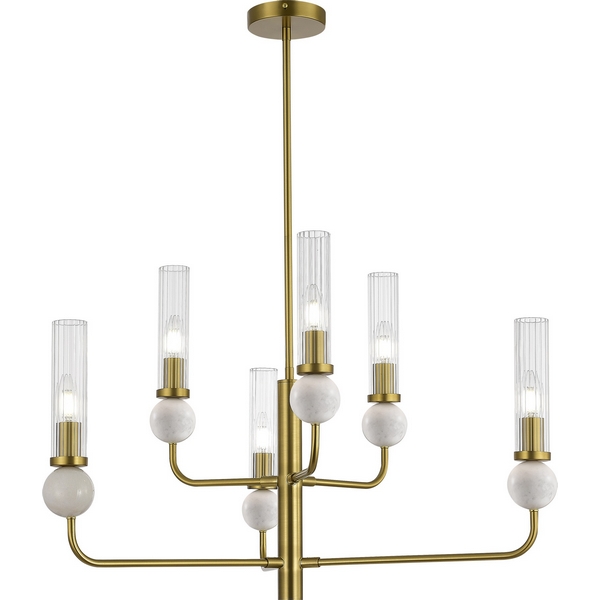 

Потолочная люстра на штанге ST Luce Medea SL1244.303.06 латунь/прозрачный E14 6*40W, Medea SL1244.303.06