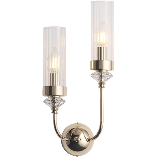 Изображение товара Бра ST Luce Элегра SL1402.201.02 латунь/прозрачный E14*2 40W Изображение товара Бра ST Luce Элегра SL1402.201.02 латунь/прозрачный E14*2 40W