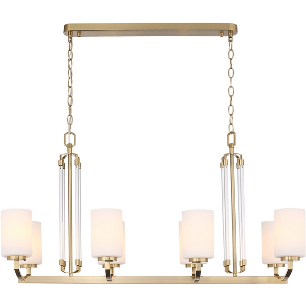 Изображение товара Подвесная люстра ST Luce SL1403.333.08 Опал Латунь/Прозрачный E27*8 40W Изображение товара Подвесная люстра ST Luce SL1403.333.08 Опал Латунь/Прозрачный E27*8 40W