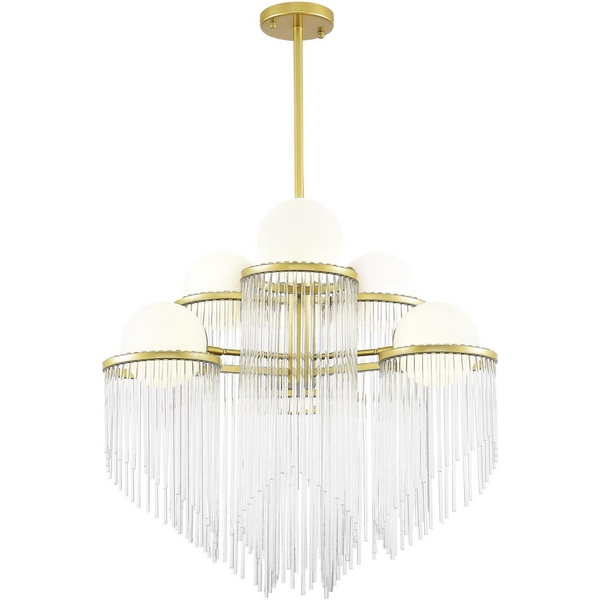 

Потолочная люстра на штанге ST Luce Allegro SL1511.203.06 Золотистый/Белый E27 6*60W шарики, Allegro SL1511.203.06