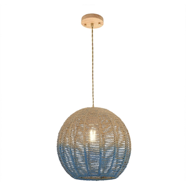 

Светильник подвесной ST Luce Vimini SL1514.623.01 Древесный/Бежевый,Синий E27 1*40W в форме шара, Vimini SL1514.623.01