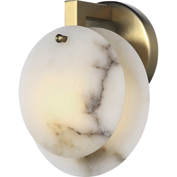 

Бра ST Luce SL1520.301.01 Латунь/Алебастр G9 1*5W 4000K CLAM, Белый, Clam SL1520.301.01