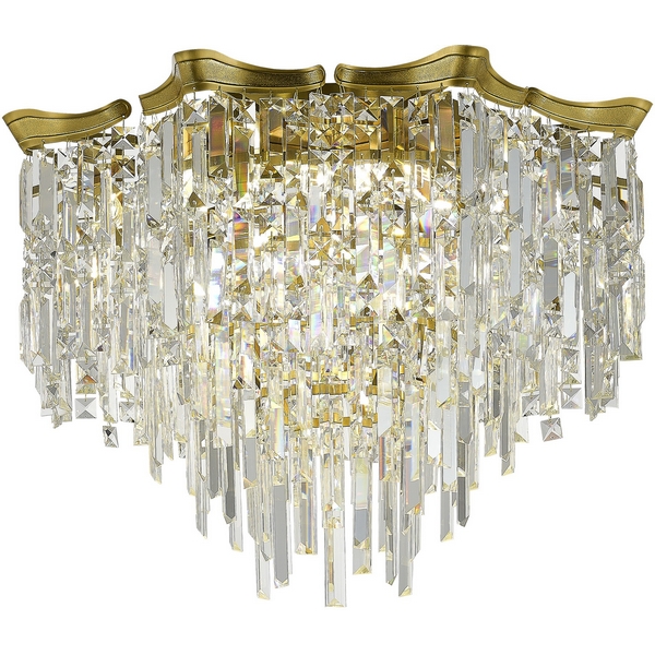 

Потолочная люстра хрустальная ST Luce Ofelia SL1659.302.07 Латунь/Прозрачный E14 7*60W с подвесками, Ofelia SL1659.302.07