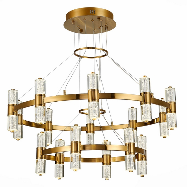 

Подвесная люстра светодиодная Латунь/Прозрачный 32*2,5W 4000K ST Luce Gemina SL6007.203.32 кольцо, Gemina SL6007.203.32