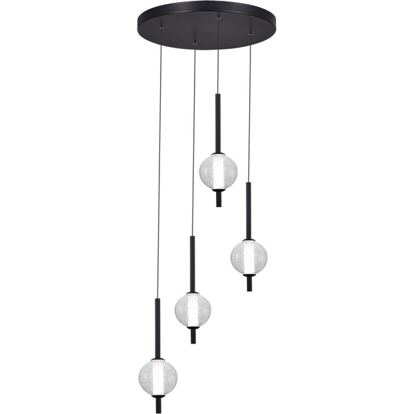 

Подвесной светильник ST Luce Peek SL6120.403.04 Черный/Прозрачное кракелированное стекло LED 4*8,5W, Прозрачный, Peek SL6120.403.04