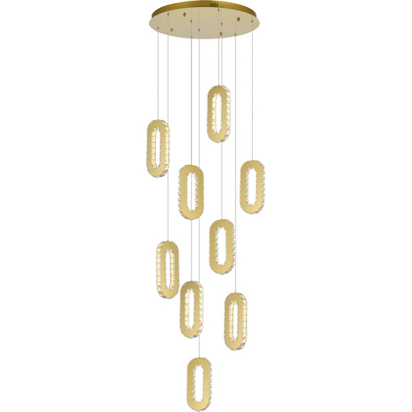 

Каскадный подвесной светильник ST Luce Allungo SL6506.203.09 Золотистый/Золотистый, Прозрачный LED 9*9W, Золото, Allungo SL6506.203.09