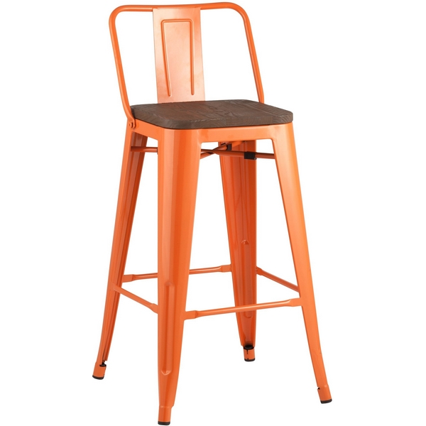 

Стул полубарный Stool Group TOLIX WOOD со спинкой оранжевый глянцевый УТ000001860, Tolix УТ000001860