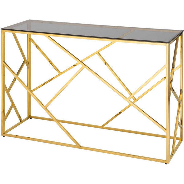 

Консоль Stool Group АРТ ДЕКО 120х40 золото стекло smoke УТ000001964, Черный, Арт деко УТ000001964