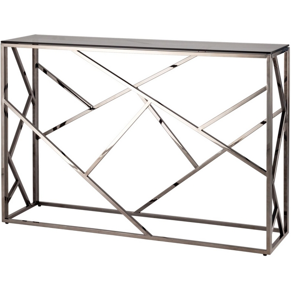 

Консоль Stool Group АРТ ДЕКО 115*30 стекло smoke сталь тёмный хром УТ000001965, Черный, Арт деко УТ000001965