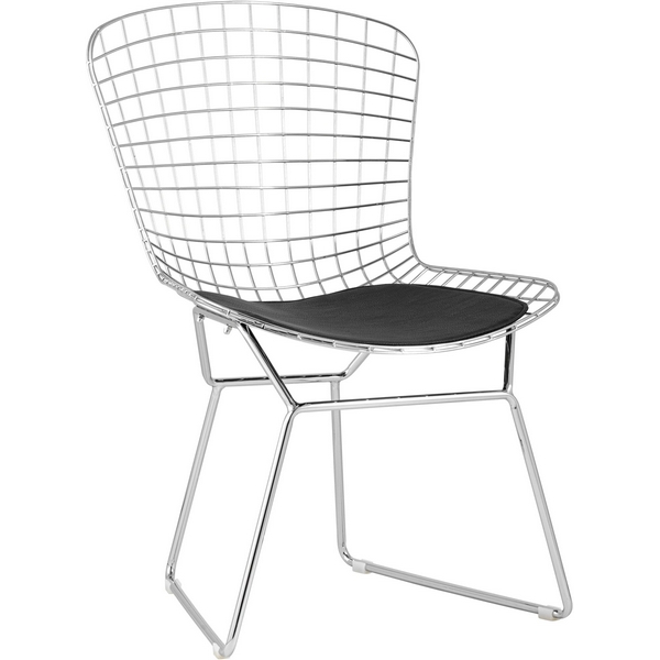 

Стул обеденный Bertoia хромированный с черной подушкой УТ000004218 Stool Group, Серебро, BERTOIA УТ000004218
