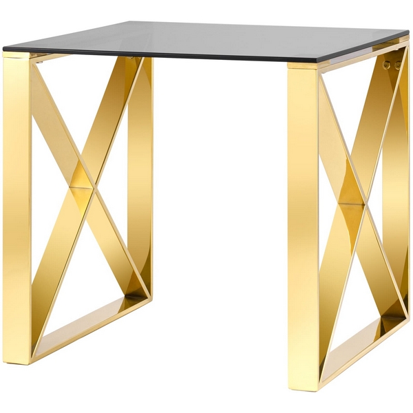 

Журнальный стол Stool Group 55*55 КРОСС золото стекло smoke УТ000004649, Кросс УТ000004649