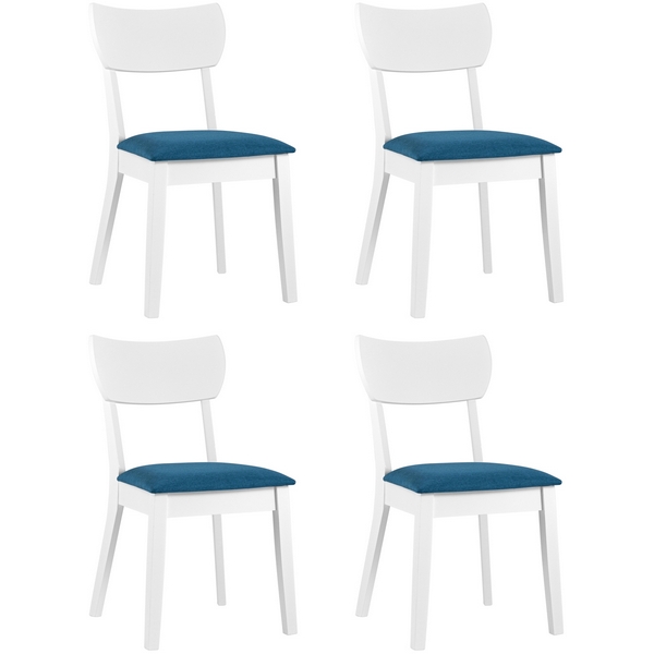 

Стул обеденный TOMAS WHITE синий 4шт. (Stool Group), УТ000025097