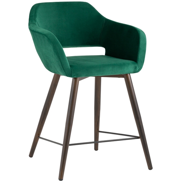 

Стул полубарный Stool Group Саймон велюр тёмно-зелёный УТ000025172, Саймон УТ000025172