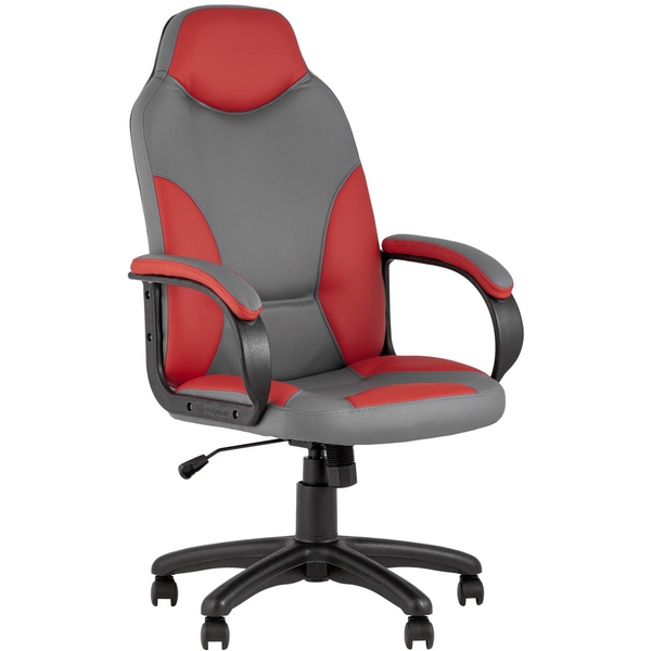 

Кресло компьютерное игровое Кронос экокожа серый/красный (Stool Group), УТ000025615
