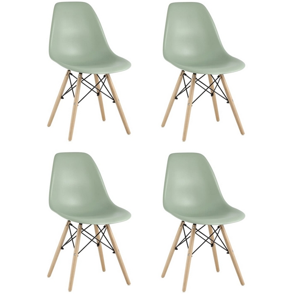 

Стул Stool Group Eames DSW серо-зеленый x4 УТ000035179, DSW УТ000035179