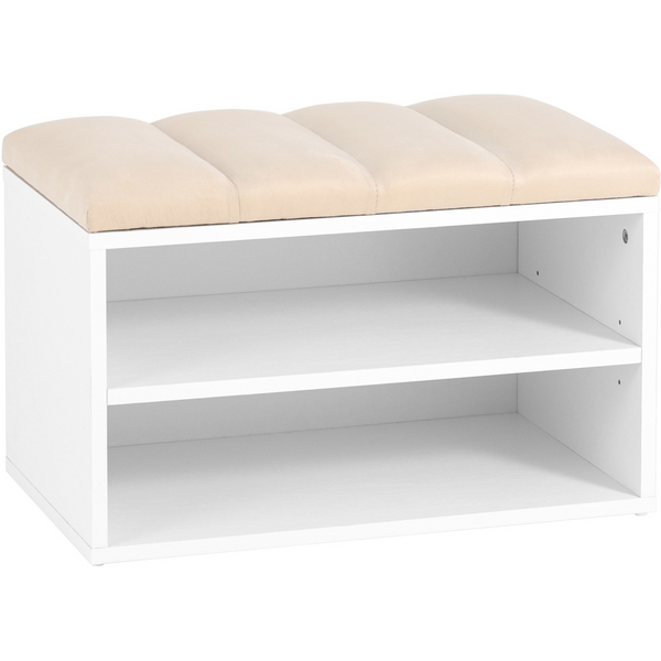 

Обувница Хольст белая велюр бежевый Stool Group УТ000036852, Хольст УТ000036852