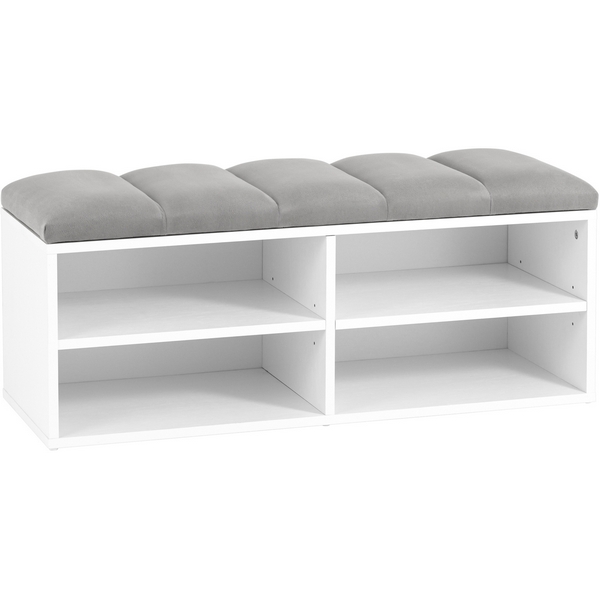 

Обувница Хольст 2 белая велюр серый Stool Group УТ000036858, Хольст УТ000036858