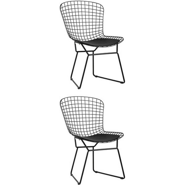 

Стул обеденный Bertoia черный с черной подушкой 2 шт Stool Group (арт.УТ000037502), BERTOIA УТ000037502