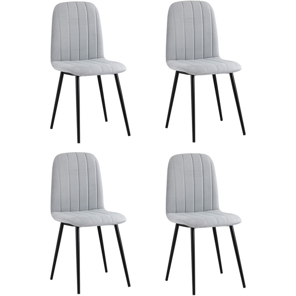 

Стул Easy велюр светло-серый 4 шт Stool Group арт.УТ000037707, Easy УТ000037707