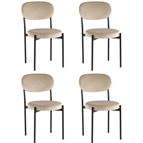 Изображение товара Стул Бриф NEW велюр бежевый 4 шт - стильные обеденные стулья